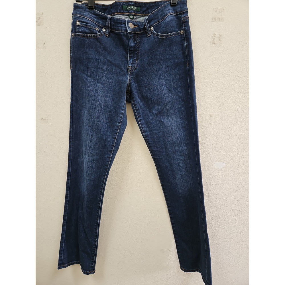 Lauren Ralph Lauren Straight Leg Ankle Jeans - Size 6P - Dark Wash Blue